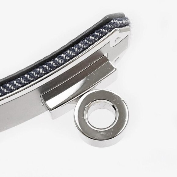 Hermes Kelly Belt 18 Denim Epson Blue Series Silver Hardware main image 9